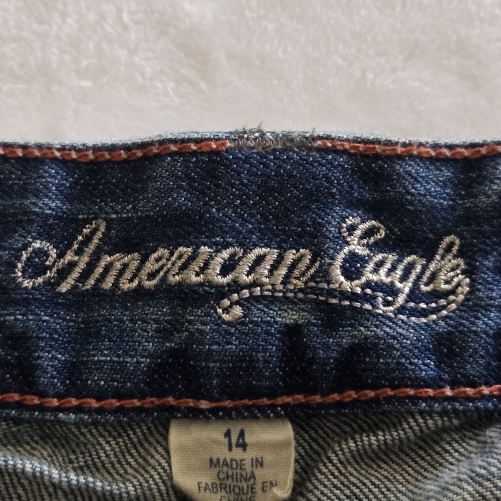 American Eagle Y2K Vintage Sequined Denim Mini Jean Skirt 14 - Picture 7 of 9